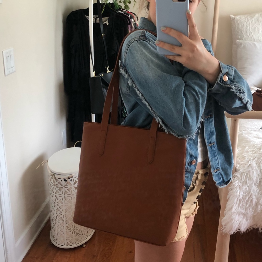 FAUX LEATHER LAPTOP BAG